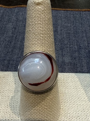 Akro agate silver oxblood half - silver,